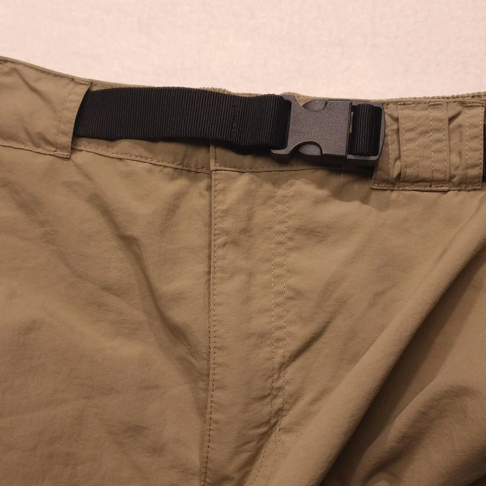 Magellan Fish Gear Swim Shorts Mens L Beige Cargo Belted Mesh Lined